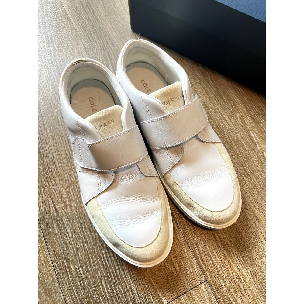 Cole Haan Grand Crosscourt Monk Strap City White Leather Sneakers - Picture 9 of 10